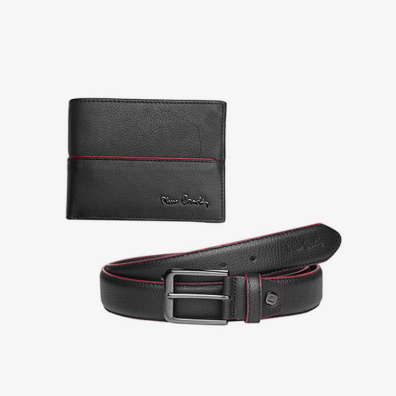 Σετ Δώρου Πορτοφόλι - Ζώνη Pierre Cardin PCL045P5 Μαύρο Κόκκινο