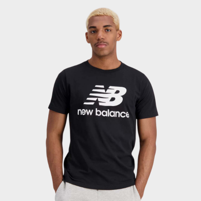 T-shirt New Balance Essentials Stacked Logo MT01575ΒΚ Μαύρο