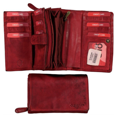 Δερμάτινο Πορτοφόλι Old River WS-6022 Κόκκινο