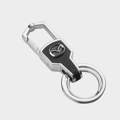 Μπρελόκ Auto Set Με Λογότυπο Mazda AS0509 Ασημί-Μαύρο