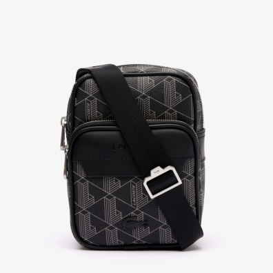 Τσαντάκι Χιαστί Lacoste All Over Monogram 3NH4409LX-H45 Μαύρο