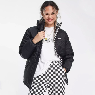 Μπουφάν Puffer Διπλής Όψης Vans VN0A7ROB-BLK Μαύρο