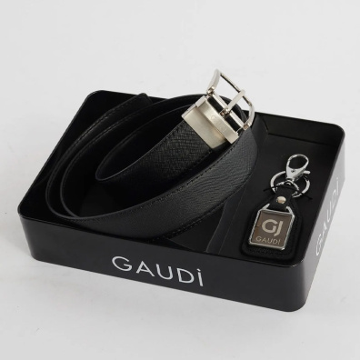 Σετ Δώρου Ζώνη - Μπρελόκ Gaudi V3AI-11410_V0137 Μαύρο