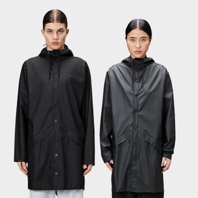Μακρύ Αδιάβροχο Μπουφάν Rains 12020-01 Μαύρο