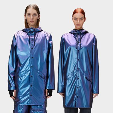Μακρύ Αδιάβροχο Μπουφάν Rains 12020-28 Μεταλλικό μπλε
