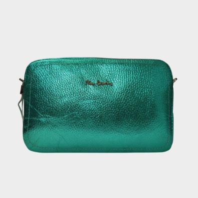 Δερμάτινη Τσάντα Ώμου/Χιαστί Pierre Cardin 1927 Frz Ιριδίζον Πράσινο