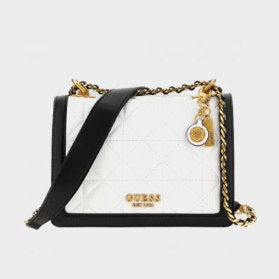 Τσάντα Χιαστί Guess HWQA8558190-WHI Άσπρο Μαύρο