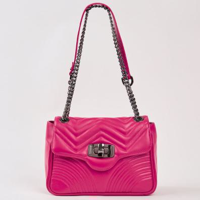 Δερμάτινη Καπιτονέ Τσάντα Ώμου Pierre Cardin 1733 Φούξια