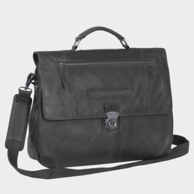 Δερμάτινος Χαρτοφύλακας Chesterfield C48.067000 Μαύρο