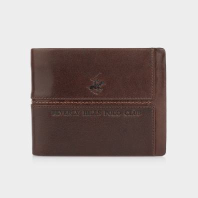 Δερμάτινο Πορτοφόλι με Flap Beverly Hills Polo Club Line BH-1563 Καφέ