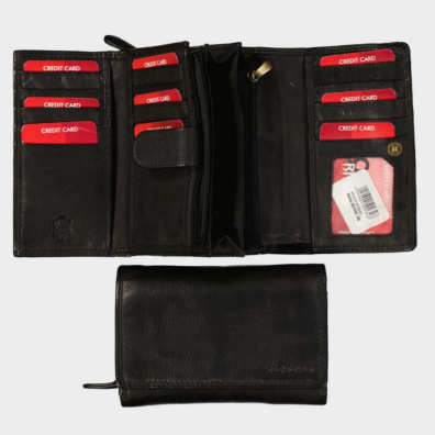 Δερμάτινο Πορτοφόλι Old River WS-6022 Μαύρο