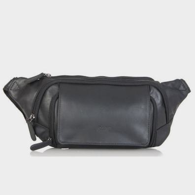 Δερμάτινο Τσαντάκι Μέσης RCM H-32 Μαύρο