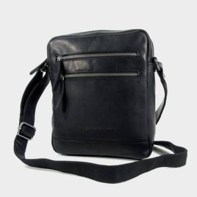 Δερμάτινο Τσαντάκι Χιαστί Chesterfield C48.121300 Μαύρο