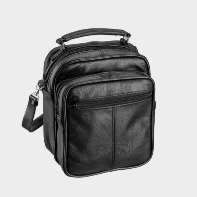 Δερμάτινο Χιαστί Τσαντάκι RCM 04-813 Μαύρο