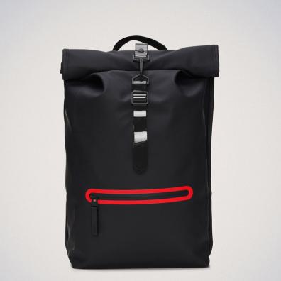 Σακίδιο Πλάτης Rains Rolltop Rucksack Contrast W3 14540-01 Μαύρο