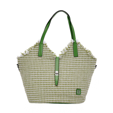 Ψάθινη τσάντα ώμου BAGTOBAG BY-31402 Πράσινο