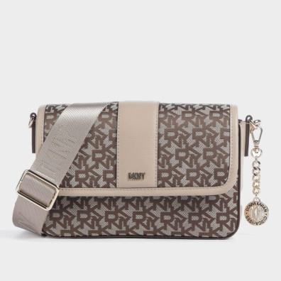 Δερμάτινη Τσάντα Χιαστί DKNY Bryant R41EF467-F6X Μπεζ