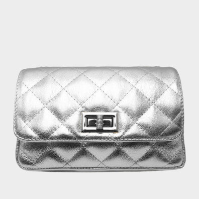 Δερμάτινο Καπιτονέ Τσαντάκι Pierre Cardin 1372 Ασημί