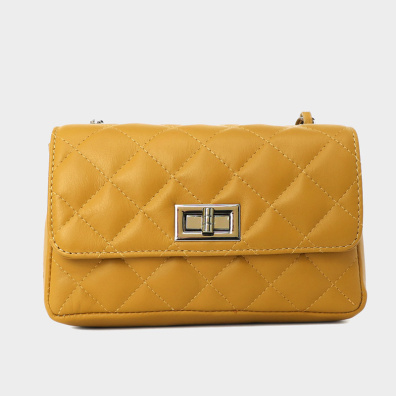 Δερμάτινο Καπιτονέ Τσαντάκι Pierre Cardin 1372 Κίτρινο