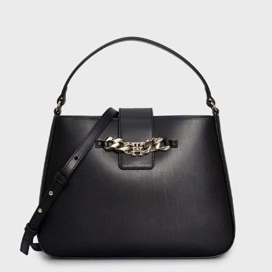 Τσάντα Χειρός Tommy Hilfiger AW0AW15606-BDS Μαύρο