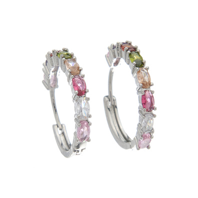 Κρίκος με πέτρες XM-8805-2 - Ασημί