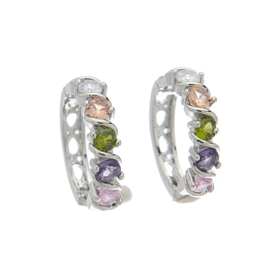 Κρίκος με πέτρες XM-8805-4 - Ασημί