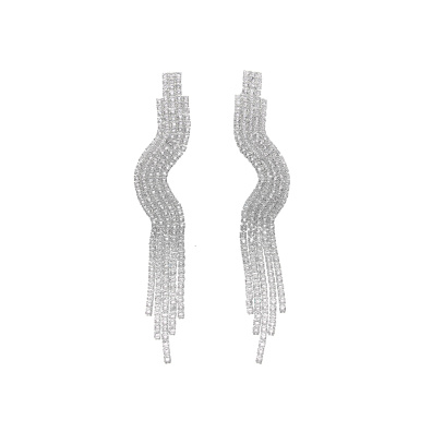 Κρεμαστά σκουλαρίκια με πέτρες lyod 3-2 - Ασημί