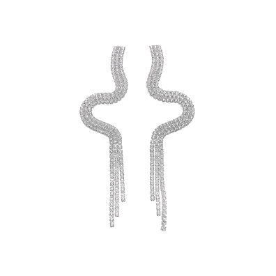 Κρεμαστά σκουλαρίκια με πέτρες lyod 3-2-2 - Ασημί