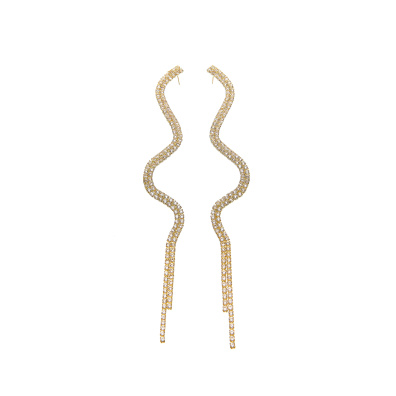 Κρεμαστά σκουλαρίκια με πέτρες lyod  3-4-2 - Χρυσό