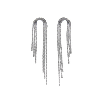 Κρεμαστά σκουλαρίκια με πέτρες lyod 4-10-1 - Ασημί