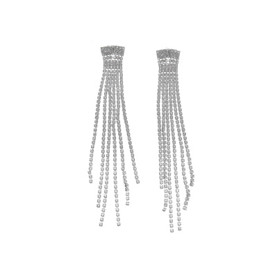 Κρεμαστά σκουλαρίκια με πέτρες lyod 4-11-1 - Ασημί