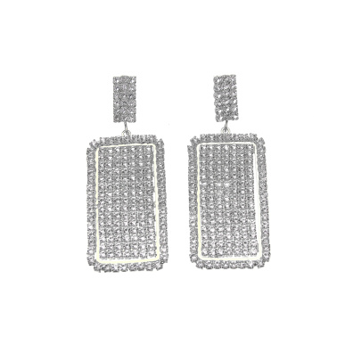 Κρεμαστά σκουλαρίκια με πέτρες lyod 4-13-1 - Ασημί