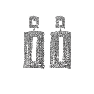 Κρεμαστά σκουλαρίκια με πέτρες lyod 4-15-4 - Ασημί