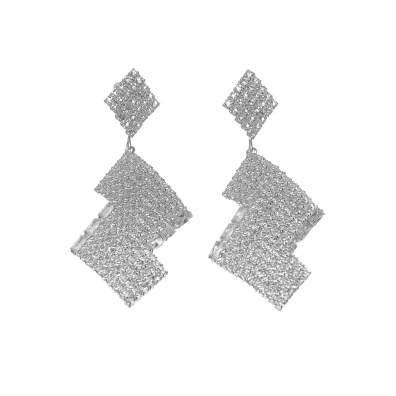 Κρεμαστά σκουλαρίκια με πέτρες lyod 4-16 - Ασημί