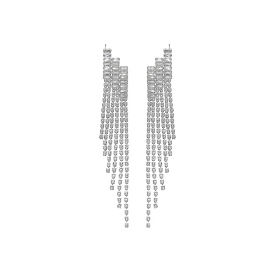 Κρεμαστά σκουλαρίκια με πέτρες lyod 4-5-1 - Ασημί