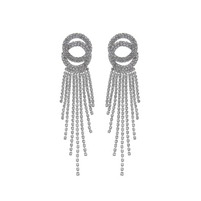 Κρεμαστά σκουλαρίκια με πέτρες lyod 6-12 - Ασημί