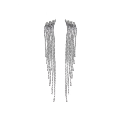 Κρεμαστά σκουλαρίκια με πέτρες lyod 6-14-1 - Ασημί