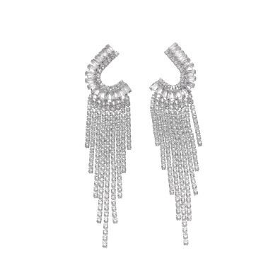 Κρεμαστά σκουλαρίκια με πέτρες lyod 6-16 - Ασημί