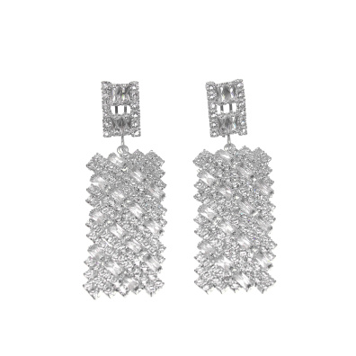 Κρεμαστά σκουλαρίκια με πέτρες lyod 7-10-1 - Ασημί