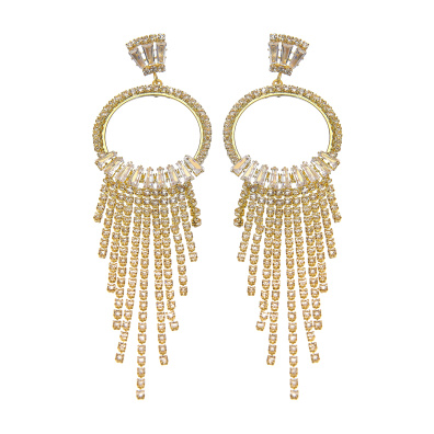 Κρεμαστά σκουλαρίκια με πέτρες lyod 7-11-1 - Χρυσό