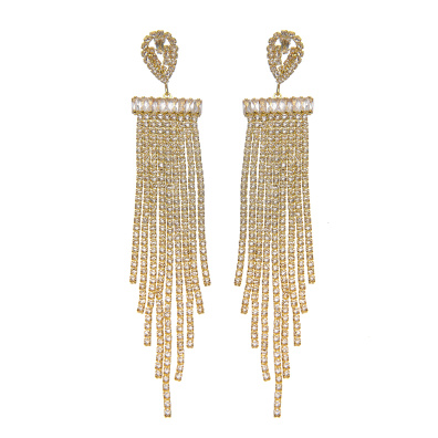 Κρεμαστά σκουλαρίκια με πέτρες lyod 7-12-1 - Χρυσό