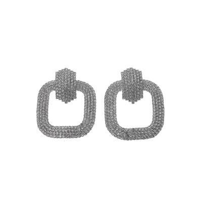 Κρεμαστά σκουλαρίκια με πέτρες lyod 7-5-1 - Ασημί