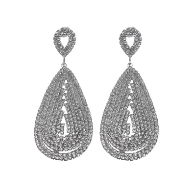 Κρεμαστά σκουλαρίκια με πέτρες lyod 7-9-1 - Ασημί