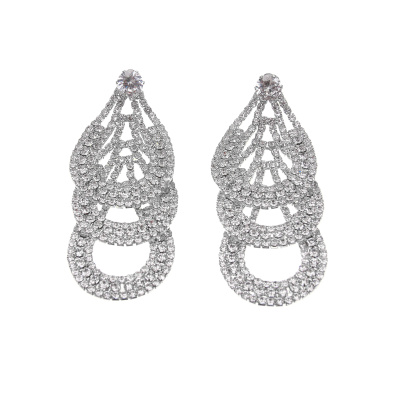 Κρεμαστά σκουλαρίκια με πέτρες lyod 8-2-1 - Ασημί