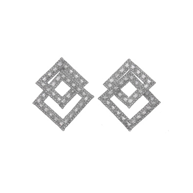 Κρεμαστά σκουλαρίκια με πέτρες lyod 8-3-1 - Ασημί