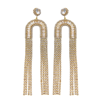 Κρεμαστά σκουλαρίκια με πέτρες lyod- 8-8-1 - Χρυσό