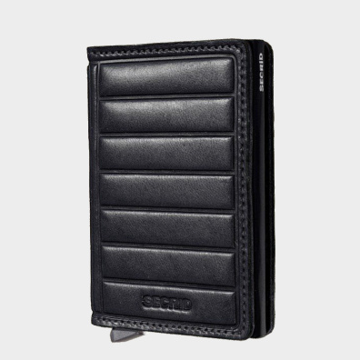 Δερμάτινο Πορτοφόλι Secrid Miniwallet Emboss Lines Black Μαύρο