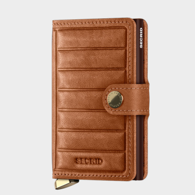 Δερμάτινο Πορτοφόλι Secrid Miniwallet Emboss Lines Cognac Ταμπά