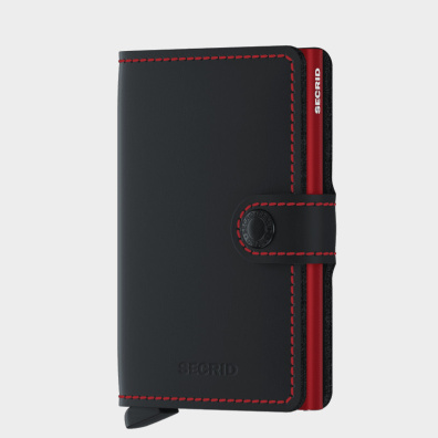 Δερμάτινο Πορτοφόλι Secrid Miniwallet Matte Black & Red Μαύρο