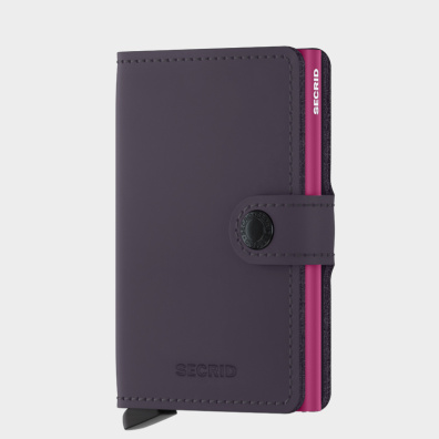 Δερμάτινο Πορτοφόλι Secrid Miniwallet Matte Dark Purple-Fuchsia Μωβ
